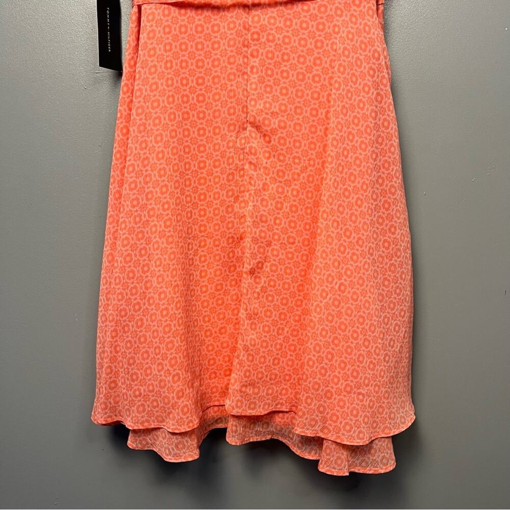NWT Tommy Hilfiger Ruffle Sleeve Wrap Style Dress Coral Size 8 - Picture 7 of 14